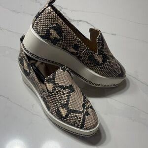 Karl Lagerfeld Snakeskin Pattern Platform Loafers